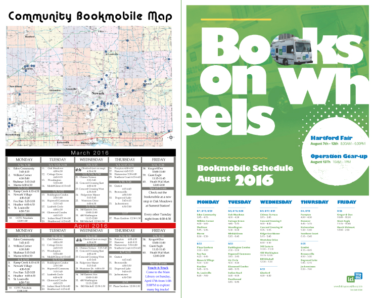 Graphic design for bookmobile program at Licking Co. Library