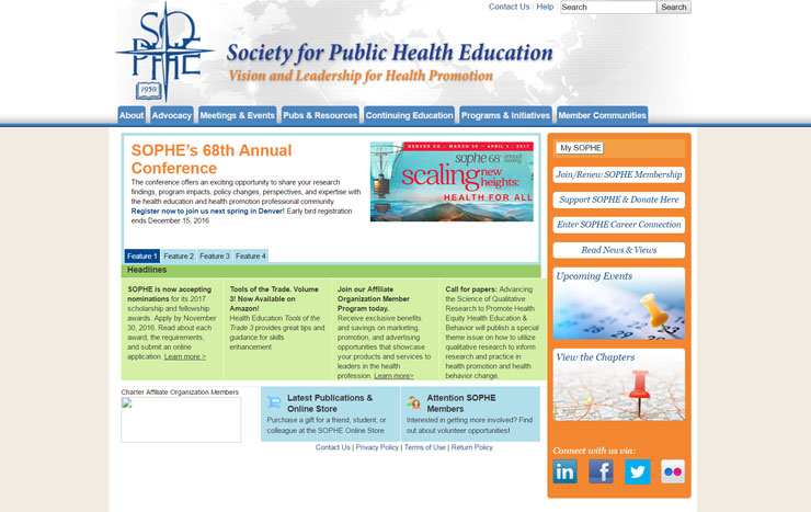 Old SOPHE.org site