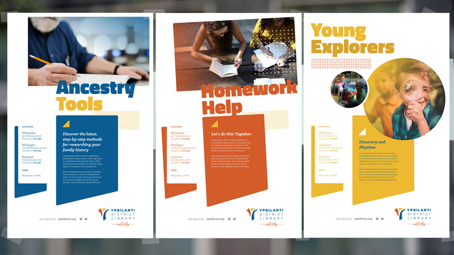 Ypsilanti Library poster designs