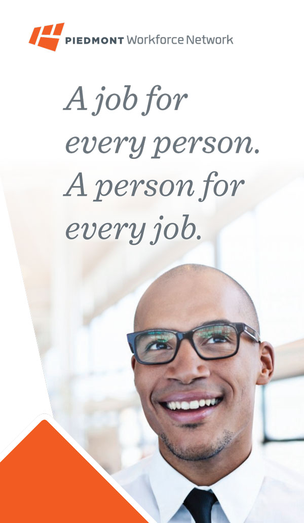 Brochure design for Piedmont Workforce Network
